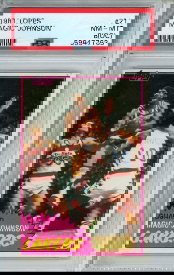 MAGIC JOHNSON 1981 Topps #21 PSA 8 OC LA Lakers HOF