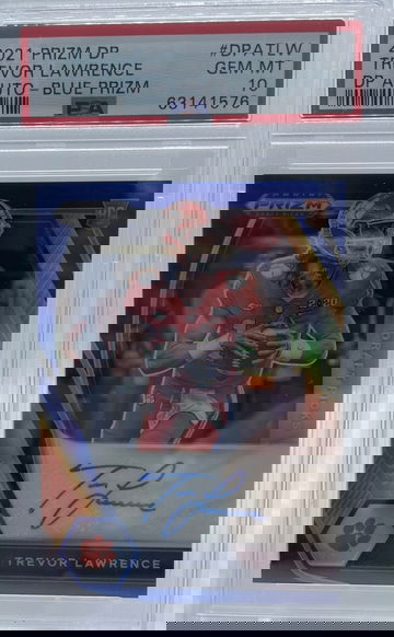 2021 Prizm DP Trevor Lawrence DP Auto Blue Prizm PSA 10