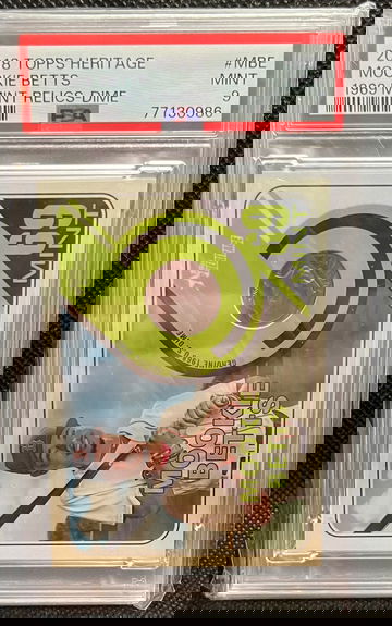 2018 Topps Heritage '69 Coin minted relic  DIME Mookie Betts PSA 9