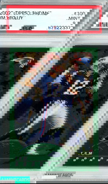 2002 TOPPS CHROME TOM BRADY #100 NEW ENGLAND PATRIOTS PSA 9 MINT