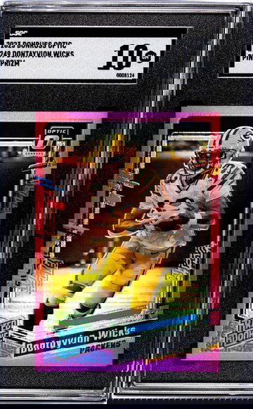 2023 Donruss Optic #249 Dontayvion Wicks Pink Prizm SGC 10