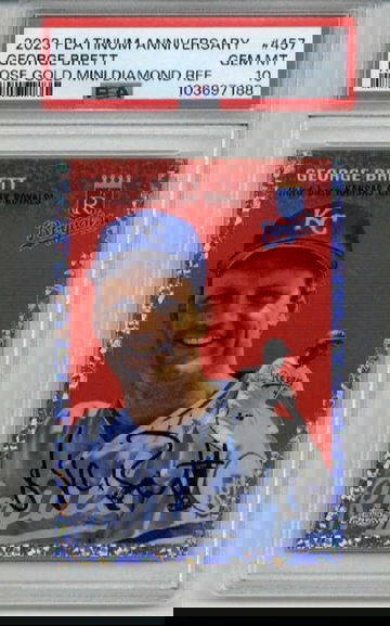 2023 TOPPS PLATINUM ANNIVERSARY ROSE GOLD REFRACTOR GEORGE BRETT PSA 10