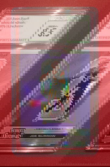 2020 Panini Playoff Behind The Numbers Purple Rookie Cincinnati Bengals Joe Burrow CSG 8.5