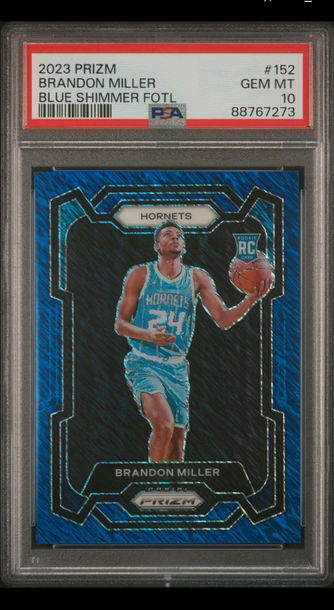 2023 Prizm BRANDON MILLER BLUE SHIMMER /35 PSA 10
