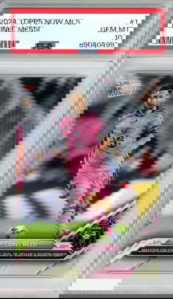 2024 TOPPS NOW MLS LIONEL MESSI #1 INTER MIAMI PSA 10 GEM MT