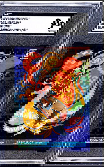 2021 Jerry Rice Panini Donruss Optic Downtown Black Pandora Prizm /25 SGC 9 #DT-30 SP