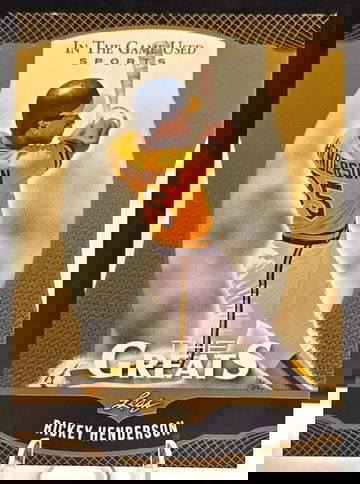 2024 Leaf  In the Game Used  Rickey Henderson  The Greats  Gold Insert  TG36  A's 