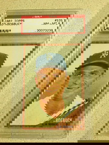 1962 Topps #535 Ed Roebuck PSA 8 NM-MT DODGERS