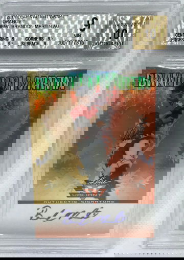 2011 Leaf Valiant Orange Brandon Martin Auto /25 BGS 9 Auto 10