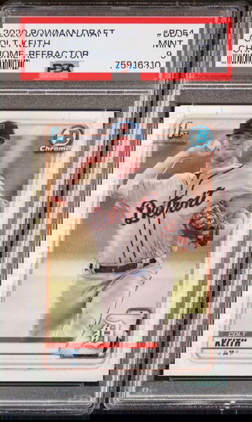 2020 BOWMAN DRAFT BD54 COLT KEITH CHROME-REFRACTOR PSA 9