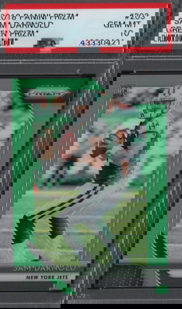 Sam Darnold 2018 Panini Prizm Green Refractor # 203 PSA Gem Mint 10