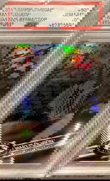 Matt Olson Topps Chrome Rookie Negative PSA 10