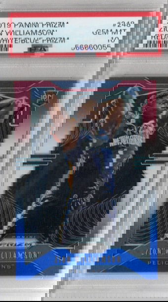 2019 PANINI PRIZM ROOKIE RC RED/WHITE/BLUE PRIZM - ZION WILLIAMSON #248 PSA 10