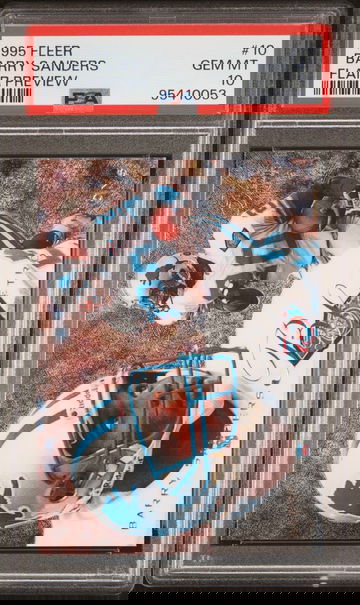 1995 Fleer Barry Sander Flair Preview #10 PSA 10 Detroit Lions HOF