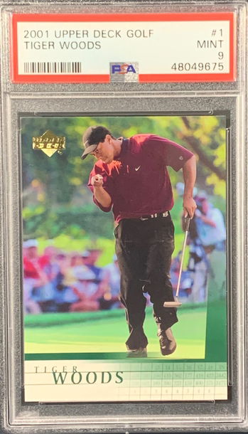 2001 Upper Deck Golf Tiger Woods PSA 9