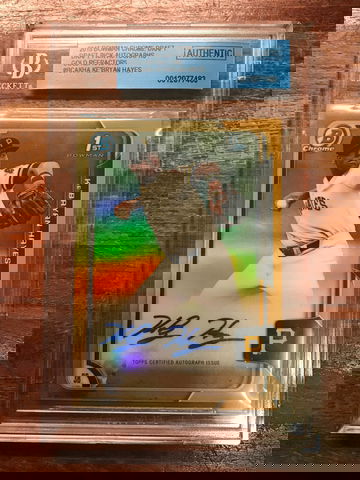 2015 Bowman Chrome Ke'Bryan Hayes Gold Auto /50 ( Didn’t meet mint)