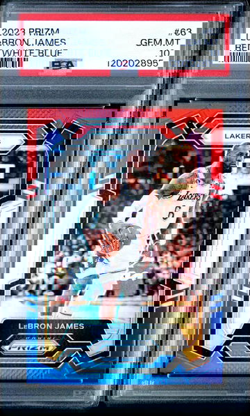 2023 Panini Prizm Red White and Blue LeBron James #63 PSA 10