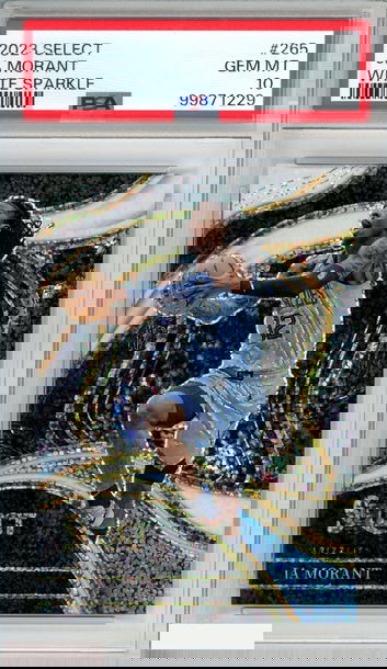 2023 PANINI SELECT JA MORANT #265 WHITE SPARKLE MEMPHIS GRIZZLIES PSA 10 GEM MT