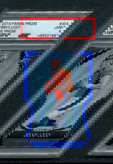 SSP 2019 Panini Prizm #304 Drew Lock RC Rookie Blue Prizm PSA 9 Low POP