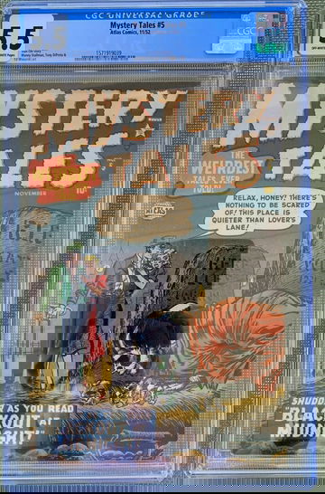 MYSTERY TALES #5 CGC 5.5 O/W to ZOMBIE COVER STAN LEE ATLAS