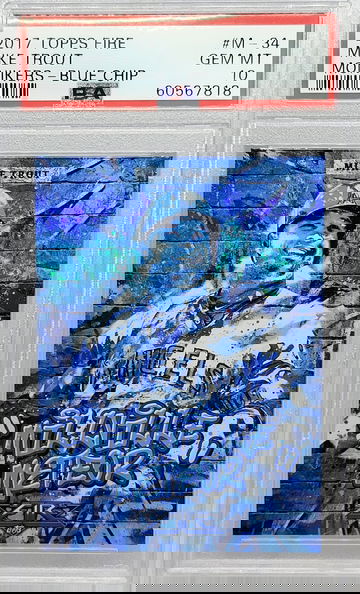 2017 Topps Fire #M-34 Mike Trout Monikers BLUE CHIP PSA 10 POP 6