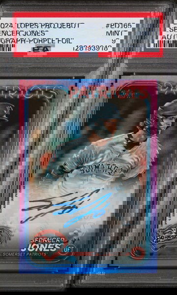 2024 Topps Pro Debut Autograph-Purple Foil Spencer Jones #PD165 /299 PSA 9