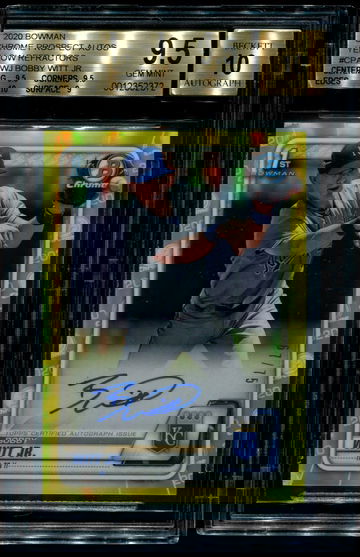 2020 Bowman Chrome Yellow Refractor Bobby Witt Jr /75