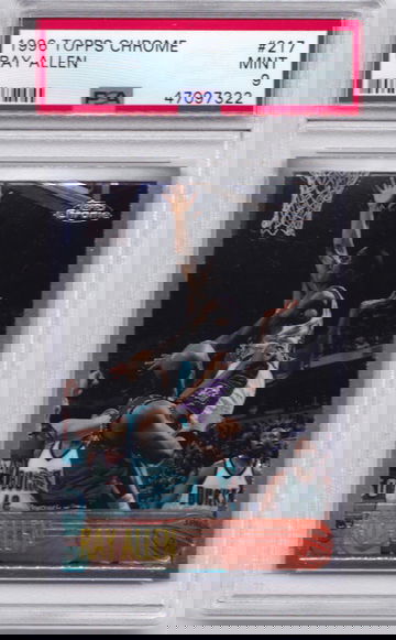 Ray Allen 1996 Topps Chrome PSA 9 RC