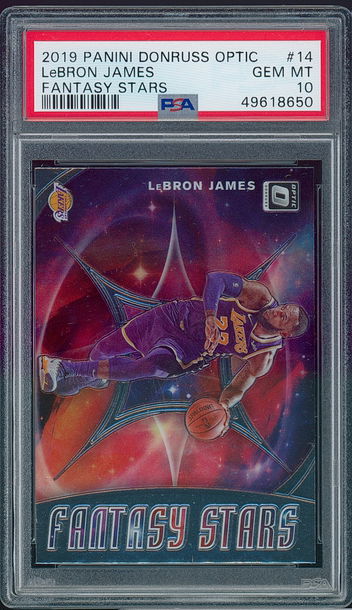 2019 Optic LeBron James #14 Fantasy Stars PSA 10