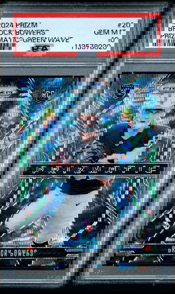 2024 Prizm Brock Bowers Prizmatic Green Wave PSA 10