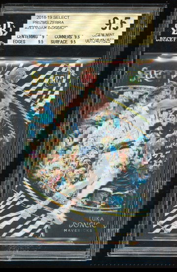 2018-19 Select Prizm Courtside ZEBRA #229 Luka Doncic BGS 9.5 Gem Mint Rookie RC