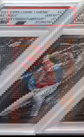 Mike Trout 2023 Topps Chrome Cosmic, Planetary Pursuit, MERCURY, PSA 10