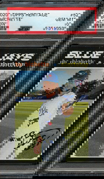 2020 Topps Heritage Bo Bichette RC Action Variation PSA 10