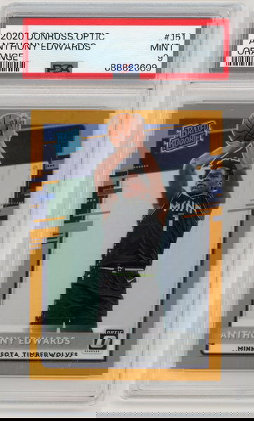 ANTHONY EDWARDS 2020-21 Panini Donruss Optic Orange Prizm Rc #149/199 PSA 9