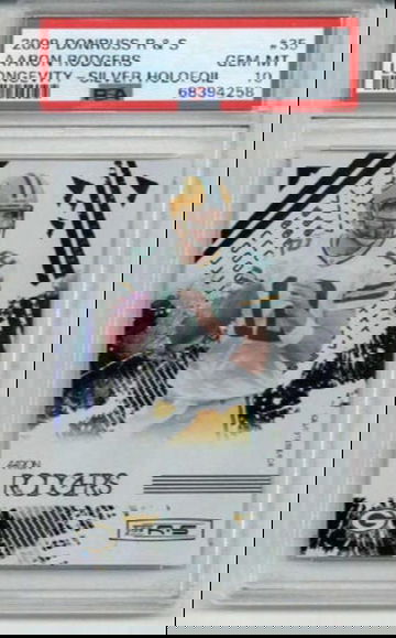 2009 PANINI DONRUSS R&S LONGEVITY SILVER HOLOFOIL AARON RODGERS /99 PSA 10