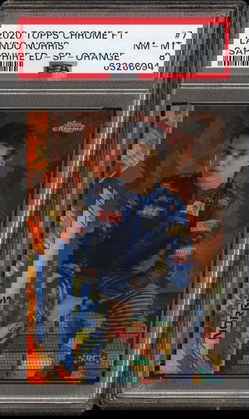 2020 Topps Chrome Sapphire F1 Lando Norris Orange /25 Image Variation SP SSP #7 Rookie RC McLaren