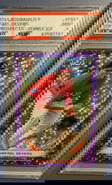 2014 Bowman Rafael Devers Purple Ice RC #23/99