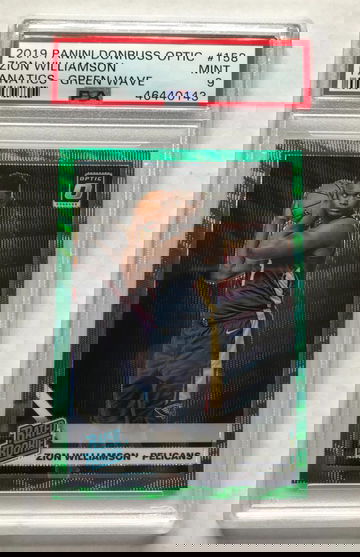 2019-20 Panini Donruss Optic Zion Williamson Fanatics - Green Wave PSA 9 RC #158