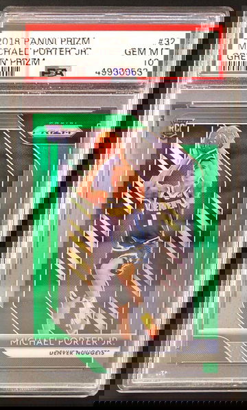 2018-19 Panini Prizm Michael Porter Jr. #32 RC Rookie Green Prizm Refractor - PSA 10 Gem! Nuggets