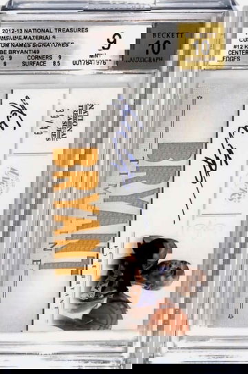 2012 Kobe Bryant Panini National Treasures Timeline Materials Custom Names Signatures /49 BGS 9