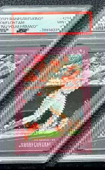 2019 Panini Diamond Kings Shohei Ohtani Batting-Plum Framed PSA 9 #124