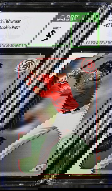 2015 Bowman 27 Mookie Betts CSG 9 Mint