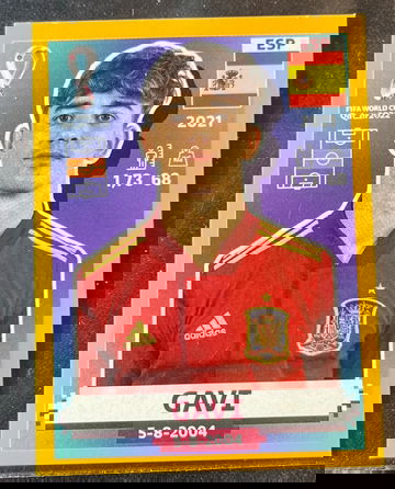 2022 World Cup Sticker Gavi Gold US Online Exclusive