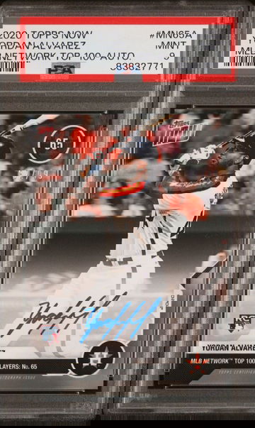 2020 Topps Now MLB Network Top 100 Auto Yordan Alvarez RC #MN65A /99 *PSA 9* Astros