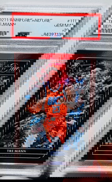 2021 Panini one and one Tre Mann Red /15 PSA10