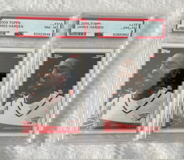 2x 2009 Topps James Harden #319 PSA 8