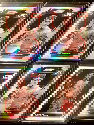 Tom Aspinall 4x 2023 UFC Silver Prizm Optic Rookie Card Lot