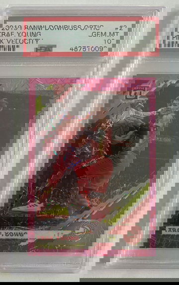 2019 Panini Donruss Optic Trae Young Pink Velocity /79 #2 PSA 10