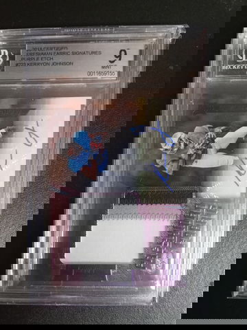 2018 certified freshman fabric signatures purple etch #223 Kerryon Johnson RC 8/10 BGS 9/10