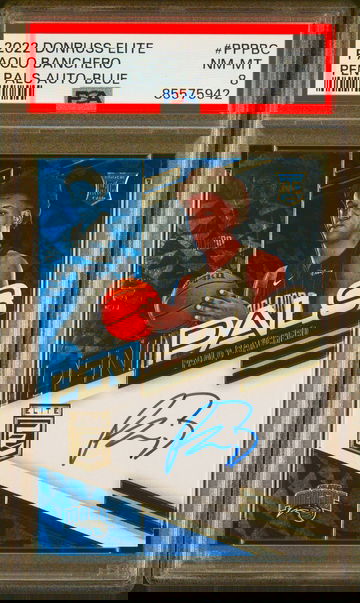 2022 Paolo Banchero Panini Donruss Elite Pen Pals Blue Rookie Auto /25 PSA 8 Autograph SP RC